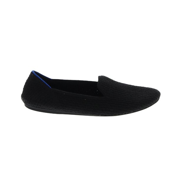 Rothy's Shoes - Rare Rothys The Loafer Black Cable Knit Blue Trim Slip On Flat